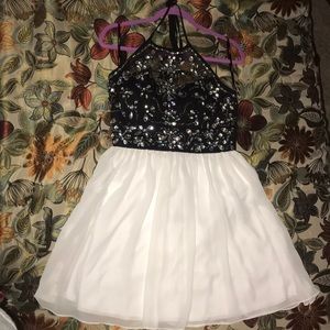 halter back homecoming dress